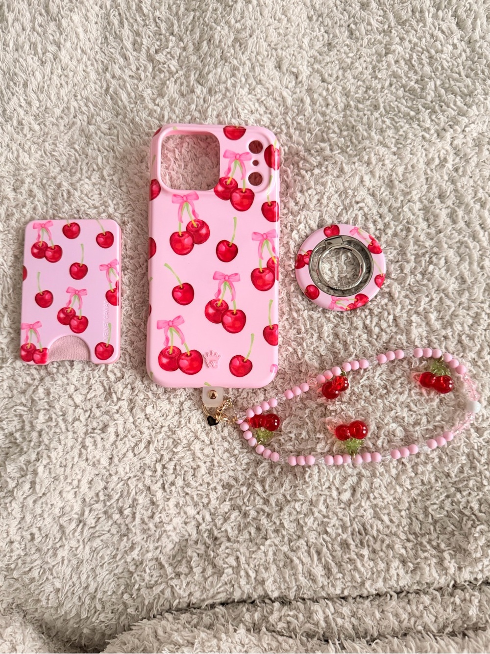 Velvet Caviar Phone Case Set- Pink Cherry 🍒